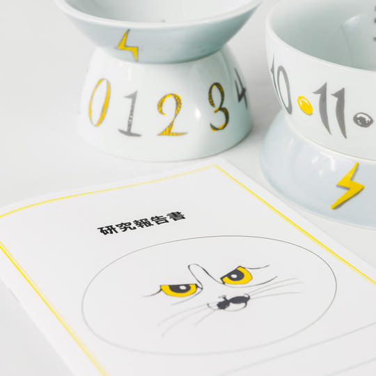 波佐見焼のフードボウル＆ウォーターボウル（グレー）10%OFFセット