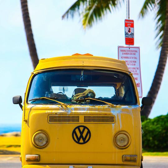 幸せの黄色いワーゲンバス携帯待受画像、お礼メール