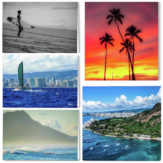 ハワイの風景ポストカード5枚組
