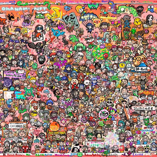 お花見集合イラストの完成版！