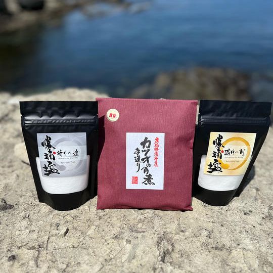 【応援セット③】勝浦塩(100g)2種+佃煮近江さんのかつおの角煮本造り