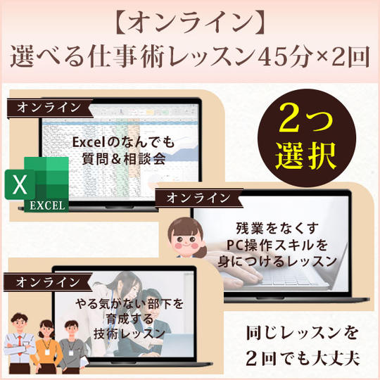 【オンライン】選べる仕事術レッスン45分×2回