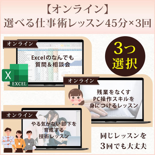 【オンライン】選べる仕事術レッスン45分×3回
