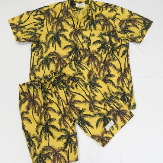 【綿100%、サフラン】南房総アロハセットアップ