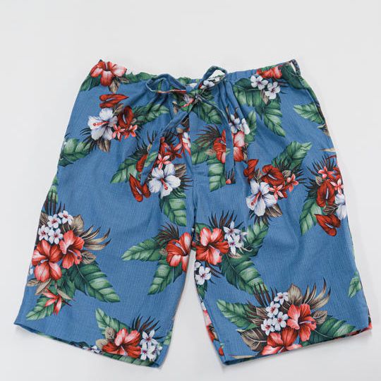 【アッシュブルー】南房総アロハイージーパンツ