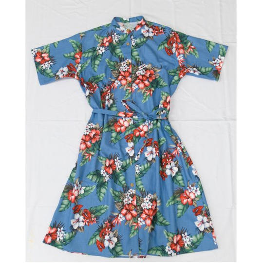 【アッシュブルー】南房総アロハワンピース