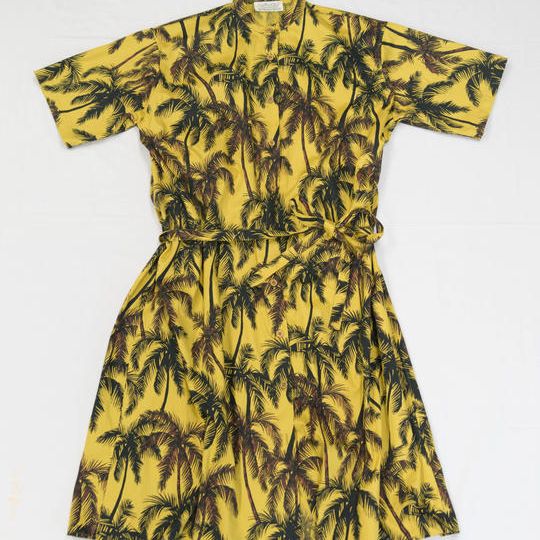 【綿100%、サフラン】南房総アロハワンピース