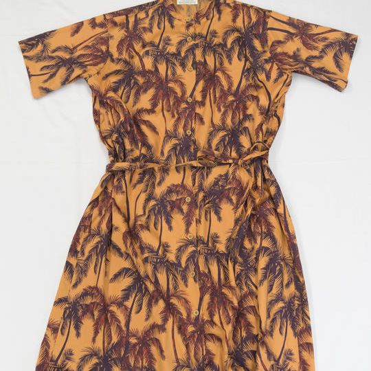 【綿100%、オレンジ】南房総アロハワンピース