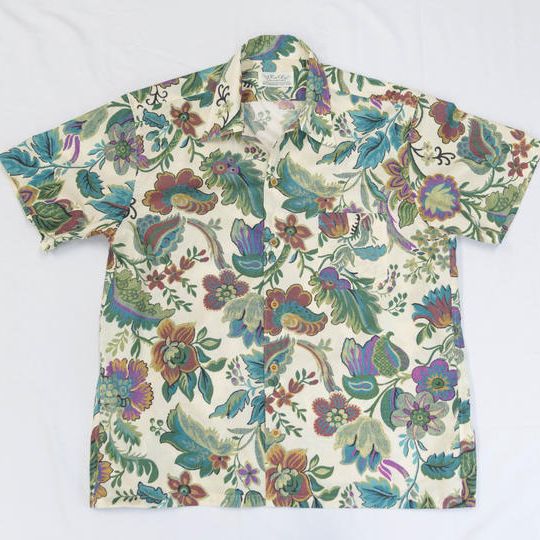 【綿100%、ベージュ】南房総アロハシャツ