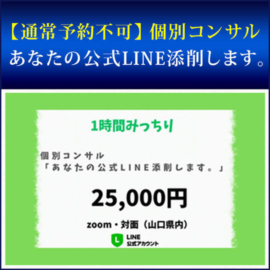 【通常予約不可】個別コンサル「あなたの公式LINE添削します。」