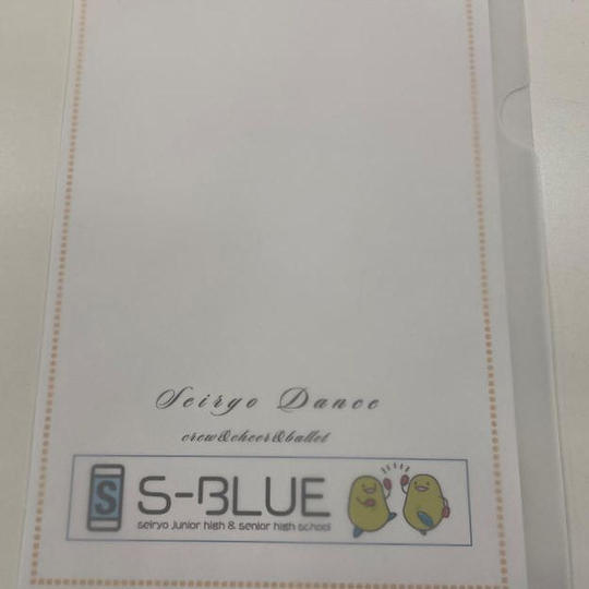 【エコ紙クリアファイル　2枚セット（青稜ダンス部名入り）】