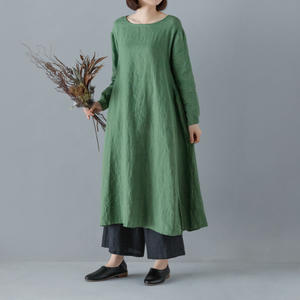 【Lino e Lina】Aラインワンピース＜ガードナーグリーン＞