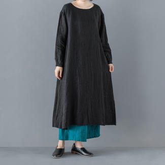 【Lino e Lina】Aラインワンピース＜ノワール＞