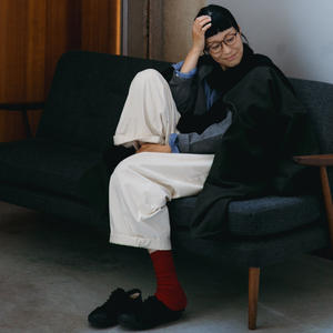 【MUYA】リバリーコート　ノーカラー　カーキ　size4