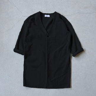 【MUYA】リバリーコート　ノーカラー　ブラック　size2