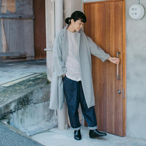 【MUYA】リバリーコート　テーラードカラー　グレー　size2