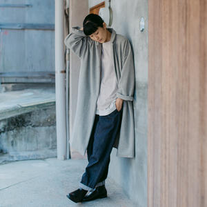 【MUYA】リバリーコート　テーラードカラー　グレー　size4