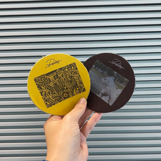 レザーコースター 2枚セット 写真付き