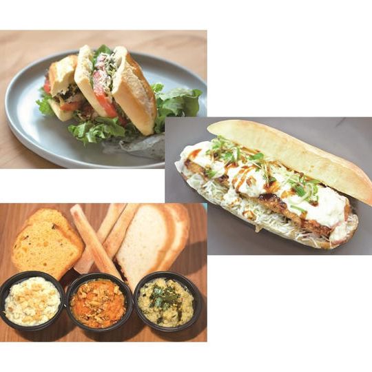 サバターロールサンドイッチ・レアツナカツロールサンドイッチ各1本・千葉近海魚ディップセット3種盛1個