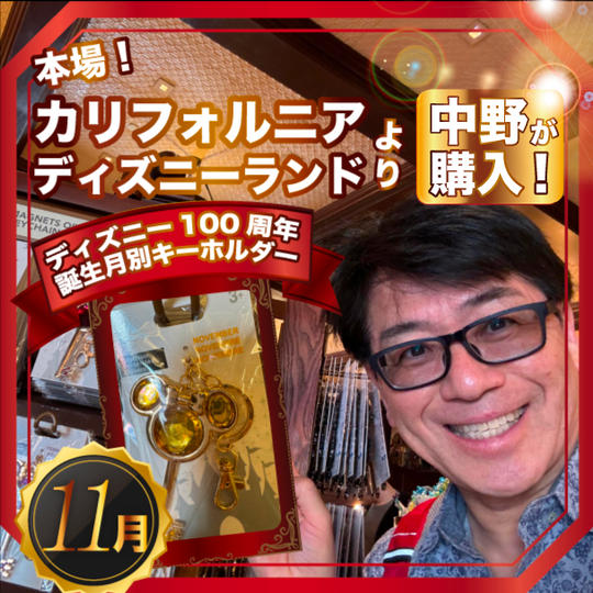 限定2個✴︎本場カリフォルニアディズニーランドで中野が買った！ディズニー100周年 誕生月別キーホルダー【11月】