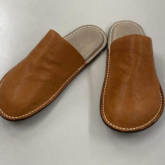 【早割25% OFF】501 栃木レザーサボスリッパ キャメル・27.0cm
