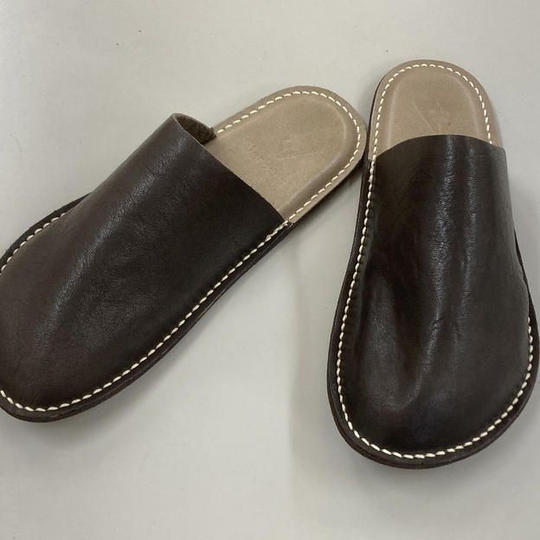 【早割25% OFF】501 栃木レザーサボスリッパ ダークブラウン・24.5cm