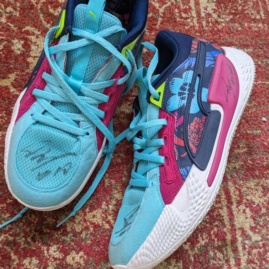 【追加リターン】ビリシベ実会選手　サイン入りバスケットボールシューズ（本人利用済の中古品）