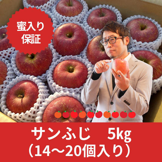 サンふじ1種類 　5㎏　14～20個入り