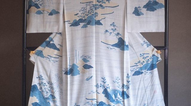 ◉田畑喜八 作 訪問着・海浜風景文 - (池坊専宗がみつめた匠の世界 