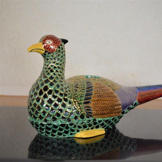 ◉中村翠嵐 作 香炉 交趾 雉