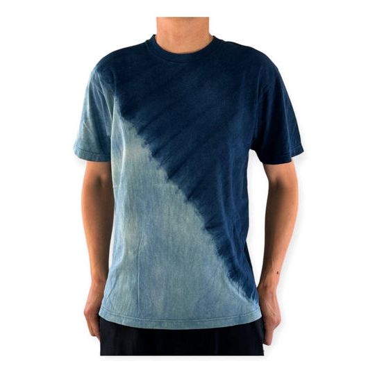 藍染ぼかしTシャツ　Mサイズ