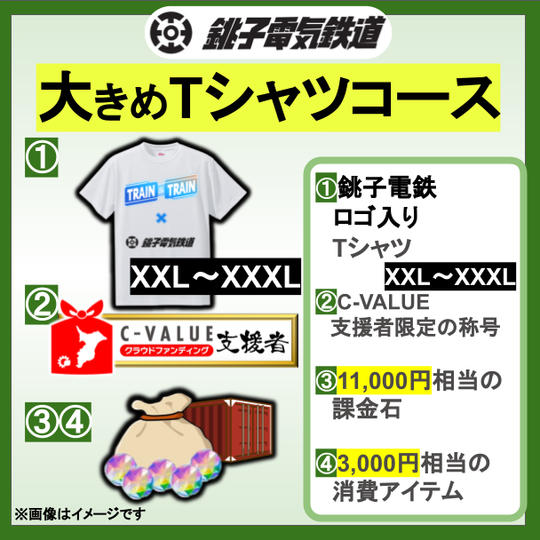 『銚子電鉄　応援！大きめTシャツコース』