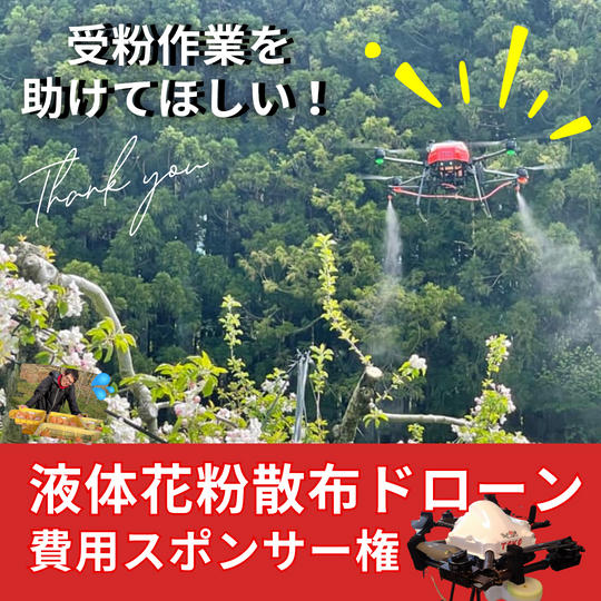 【Help！】液体花粉散布ドローン  費用スポンサー権【授粉作業・りんご付き】