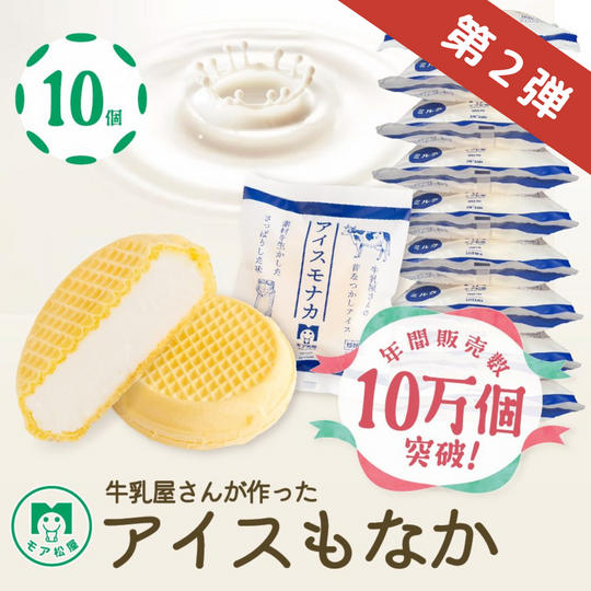 【追加リターン】アイスもなか(ミルク)10個【冷凍送料含む】