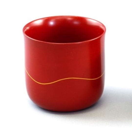 ホットカップ 朱 波線蒔絵 ※通常価格18,700円