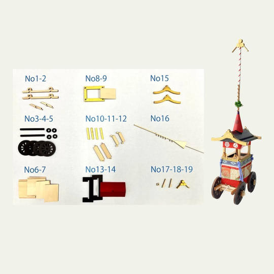 【好評につき追加】ミニチュア鉾キット＋オリジナル「厄除チマキ」１束