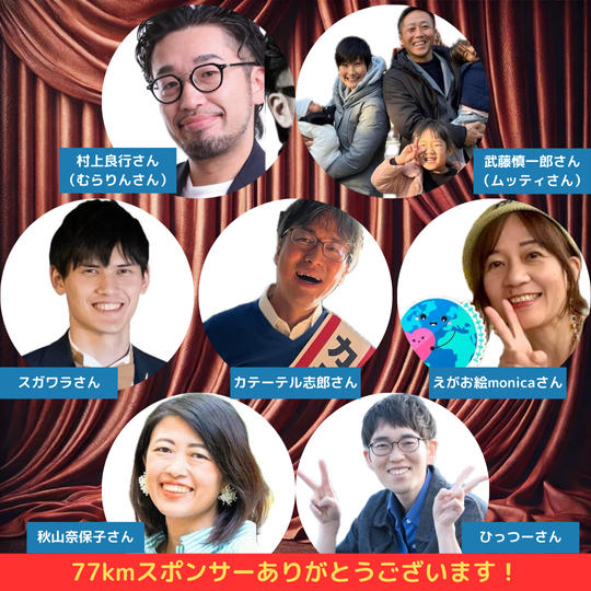 7/23（火）77kmランニングスポンサー