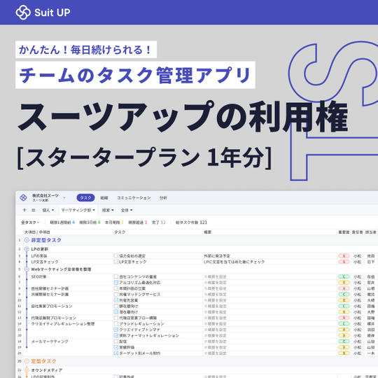 【17％OFF】Suit UP [スタータープラン] 1年間利用権（6,000円分）