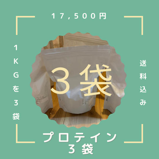 プロテイン１ｋｇ（チョコ味）×３袋