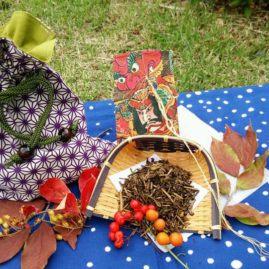 巾着袋入り 狭山茶「霞川 極上ほうじ茶」