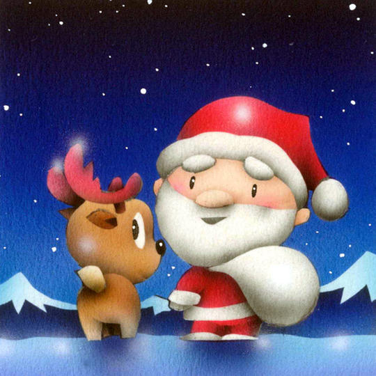 Special Price☆ mini原画『サンタさんとトナカイ君』