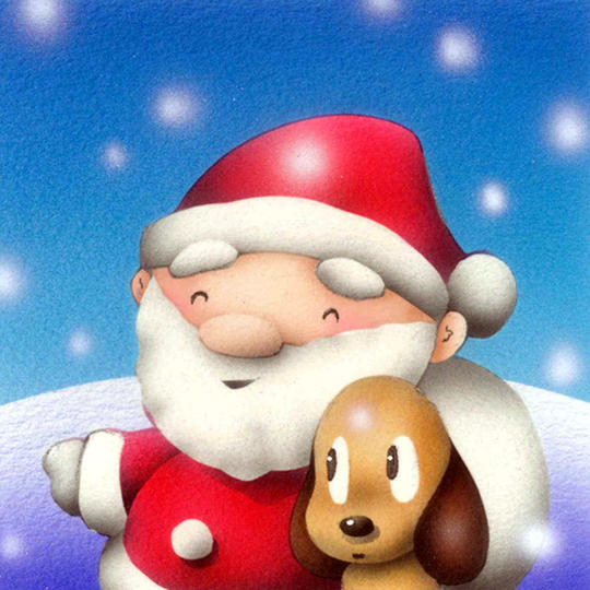 Special Price☆ mini原画『サンタさんと犬君』