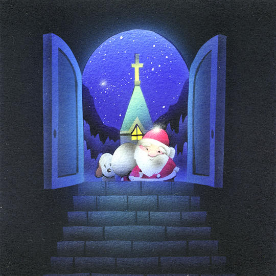 Special Price☆ mini原画『サンタのトビラ』