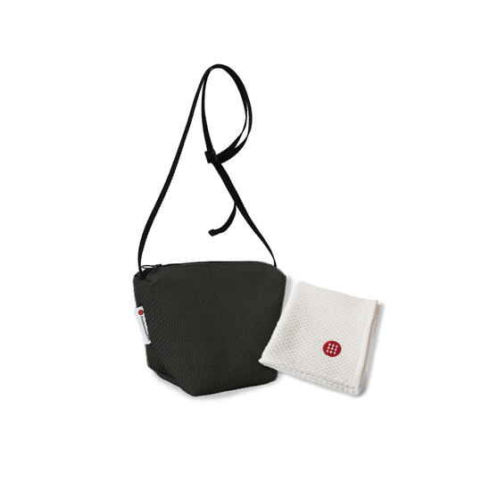 刺子ハンカチ+ポシェット黒