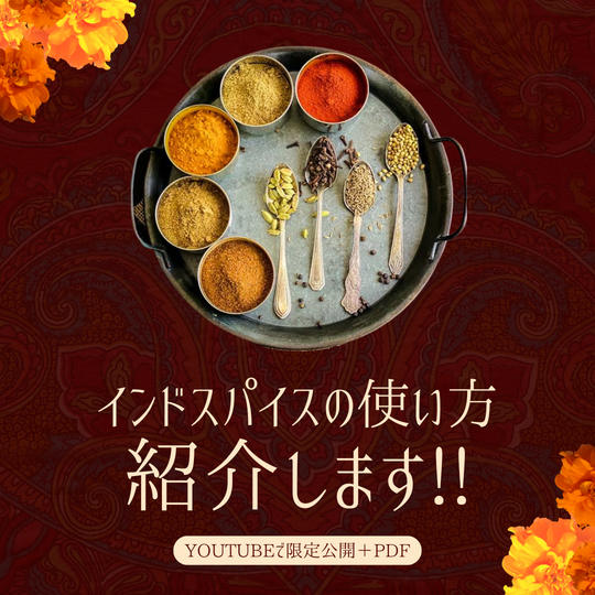 インドのスパイスの使い方＜YouTubeで限定公開＋PDF＞