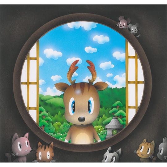 新作原画『丸窓から鹿』