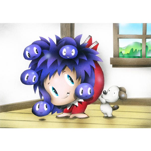 芳岡ひでき「春爛漫 LOVE」ジクレー 額装 18/100 猫 てんとう虫 G 新作原画『Happy Snow Love』 - (OTOGI☆SHOP 第6弾 25th Anniversary