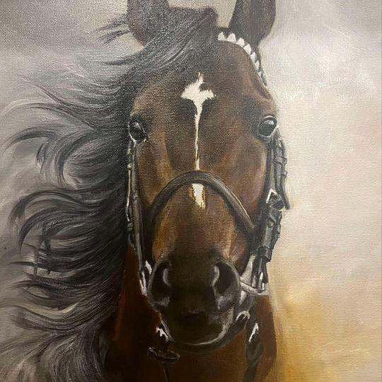 ★油絵で描いた馬をお渡しします！50万円