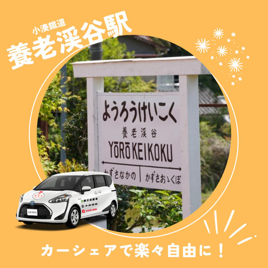 【25歳以下限定】★養老渓谷駅のカーシェア1日利用券