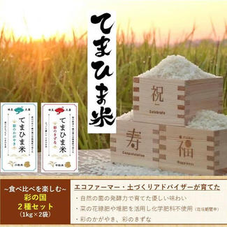 【てまひま米】2種1kgずつ食べ比べ（彩のかがやき／彩のきずな）